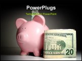 PowerPoint Template - iggy bank with us currency saving with a piggy bank money and a pink piggy bank saving money puttin