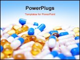 PowerPoint Template - closeup colorful pills isolated on white background