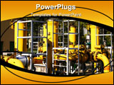 PowerPoint Template - Gas pipeline. Yellow steel pipes. Industrial area detail.