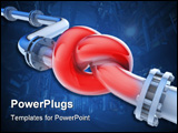 PowerPoint Template - Knot from pipeline 3D rendered conceptual illustration