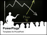 PowerPoint Template - usiness graph showing a downward trend is being replaced by Plan B, which is highlighted by colored