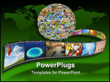 PowerPoint Template - onceptual collage - planet of images. Isolated on white background. All used images was made by mys