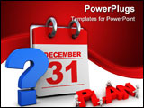 PowerPoint Template - 3d illustration of calendar with last day of year and question mark