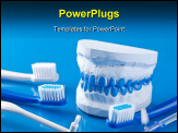 PowerPoint Template - individual plaster dental molds and toothbrushes