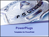 PowerPoint Template - close-up of a police metal badge over white background