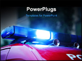 PowerPoint Template - close up of a blue police siren on a red car
