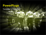 PowerPoint Template - policemen with the batons running away