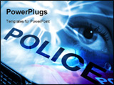 PowerPoint Template - Conceptual image of eye abstract overlaid onto police car