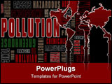 PowerPoint Template - A graphic illustration of a collection of words relating to pollution.