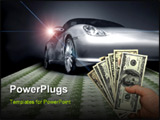PowerPoint Template - a sport car on a euro banknotes floor