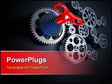 PowerPoint Template - Set of gears interconnected forming a machine concept.