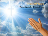 PowerPoint Template - Devoted prayer with rosary in the hands