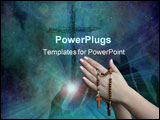 PowerPoint Template - praying with a rosary background is deep black