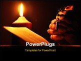 PowerPoint Template - Still life with candle prayer book and prayer hands