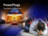 PowerPoint Template - Children praying and Church
