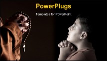 PowerPoint Template - Monk in robe with two hands clasped in prayer