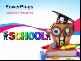 PowerPoint Template - 3D Illustration of Preschool Kids Playing in an Owl House