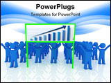 PowerPoint Template - 3d render of blue persons with poster