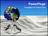 PowerPoint Template - Preserve the planet:two ants bring the world to the sure one