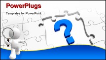 PowerPoint Template - jigsaw puzzle with a question mark and missing pieces (3d render)
