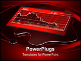 PowerPoint Template - d illustration of a red stock chart showing a downward trend floating in a puddle of liquid on a da