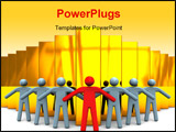 PowerPoint Template - 3d illustration of business team protecting business concept