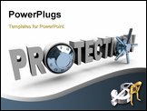 PowerPoint Template - The word Protection with safe dials in place of letters