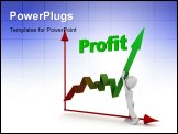 PowerPoint Template - 3d man pushing up the profit graph
