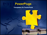 PowerPoint Template - Gold and silver puzzle pieces