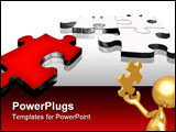 PowerPoint Template - illustration composed by many 3d puzzle pieces