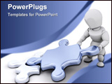 PowerPoint Template - 3D render of someone connecting puzzle pieces