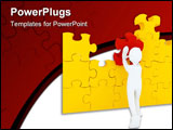 PowerPoint Template - Puzzle over white background. 3d rendered image