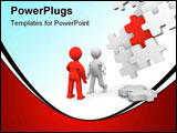 PowerPoint Template - A couple of people talking over a puzzle