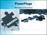 PowerPoint Template - Close up on two jigsaw puzzle pieces forward of unfinished puzzle