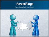 PowerPoint Template - Digital Illustration of two beings assembling a puzzle