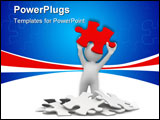 PowerPoint Template - 3d human with a big puzzle piece in hands