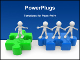 PowerPoint Template - 3d people - man person and jigsaw puzzle. Helping hand.