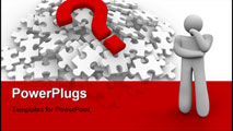 PowerPoint Template - Puzzle pieces and question mark. This is a 3d render illustration
