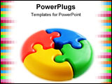 PowerPoint Template - Colored puzzle of four parts isolated on white background
