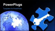 PowerPoint Template - A photo of a puzzle piece with a key overlay