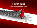 PowerPoint Template - A domino of puzzle filling the gap