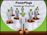 PowerPoint Template - Conceptual team people icon on puzzle - rendered in 3d