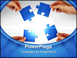 PowerPoint Template - Elements of the puzzle going into a whole, symbol of various business solutions.