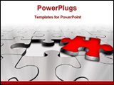 PowerPoint Template - a red puzzle separated from puzzle sheet