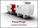 PowerPoint Template - 3d puzzles standing in a line
