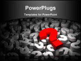 PowerPoint Template - Single red question mark over a lot of other