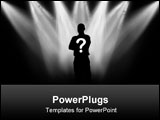 PowerPoint Template - Black silhouette of the person against background lanterns from above