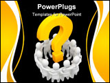 PowerPoint Template - Group of people and question mark. 3d rendered illustration.