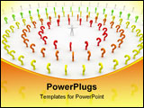 PowerPoint Template - 3d man surrounded by many questions colorful