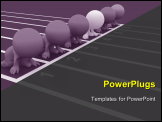 PowerPoint Template - colorful 3D people set on your marks ready to race